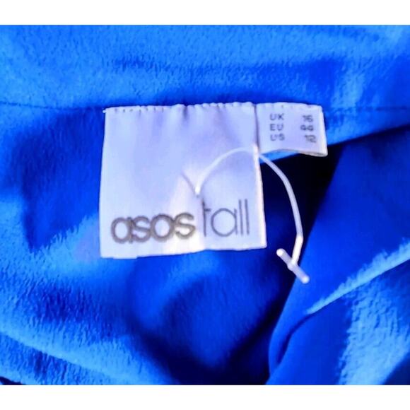 ASOS TALL royal blue jumpsuit Romper size 12 Spaghetti Straps Pockets - Picture 4 of 6